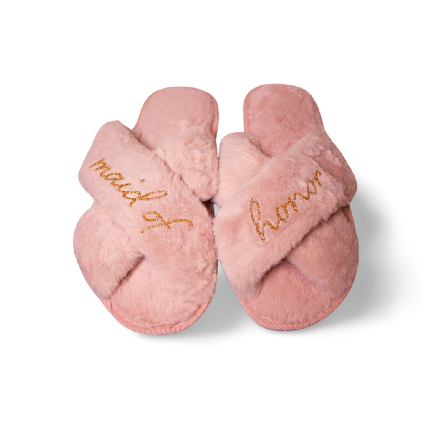 "Maid of Honor" Plush Crossband Slippers