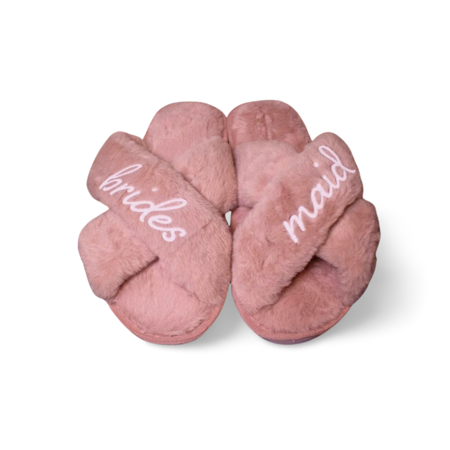 "Bridesmaid" Plush Crossband Slippers