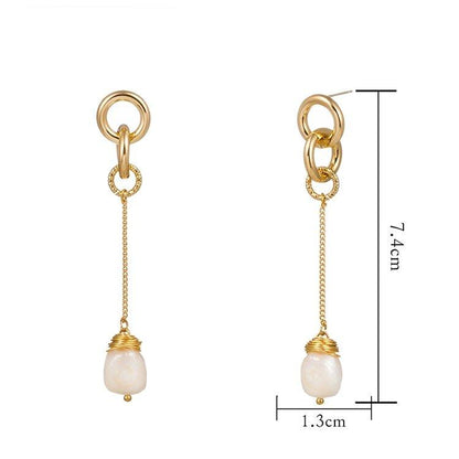 Pearls Drop Earrings with Baroque Freshwater Pearl