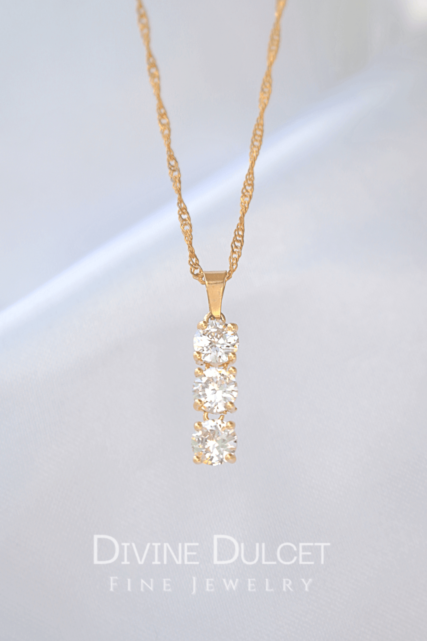 24 Karats Cubic Zirconia Drop Necklace