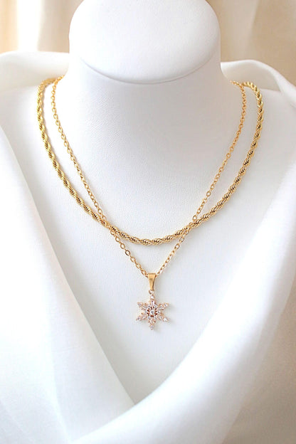 24 Karats Snowflake Necklace