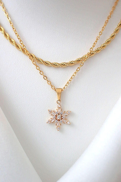 24 Karats Snowflake Necklace