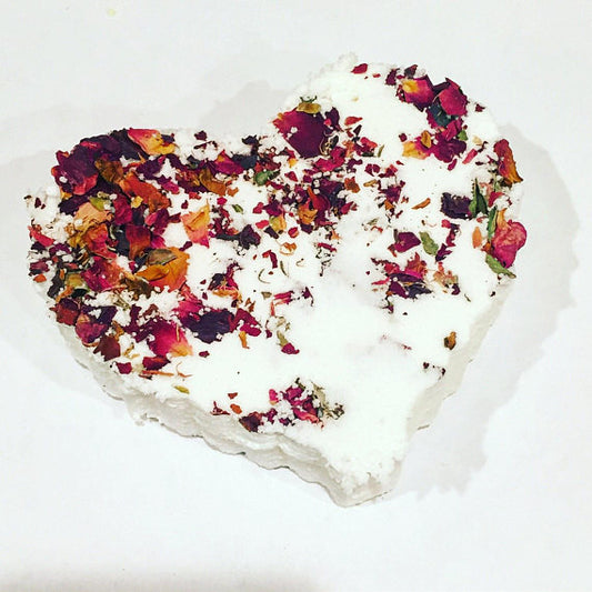 Organic Rose Heart Bath Bomb