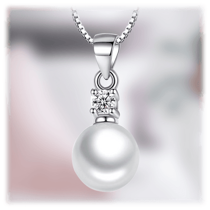 Pearl Pendant Necklace with Cubic Zirconia Accent Stone Necklace